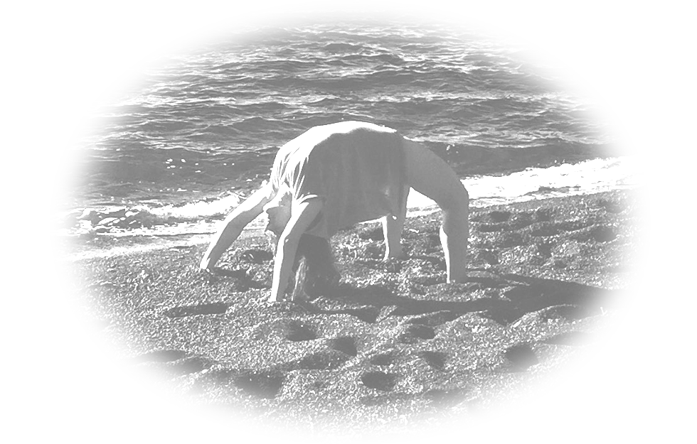 yoga wheel on the beach